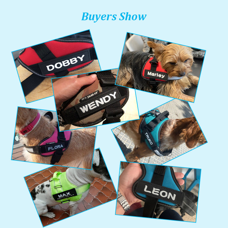 Hook-and-loop dog harness patch with printed wording, product image 2