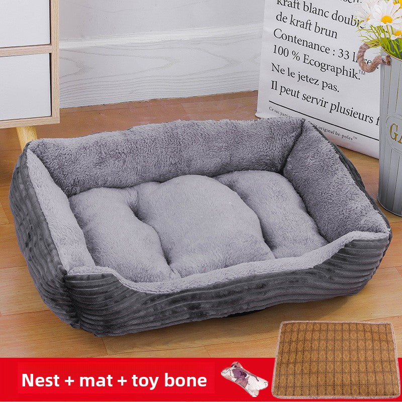 All-season pet bed with blanket and toy bone for cats and dogs, photo 16