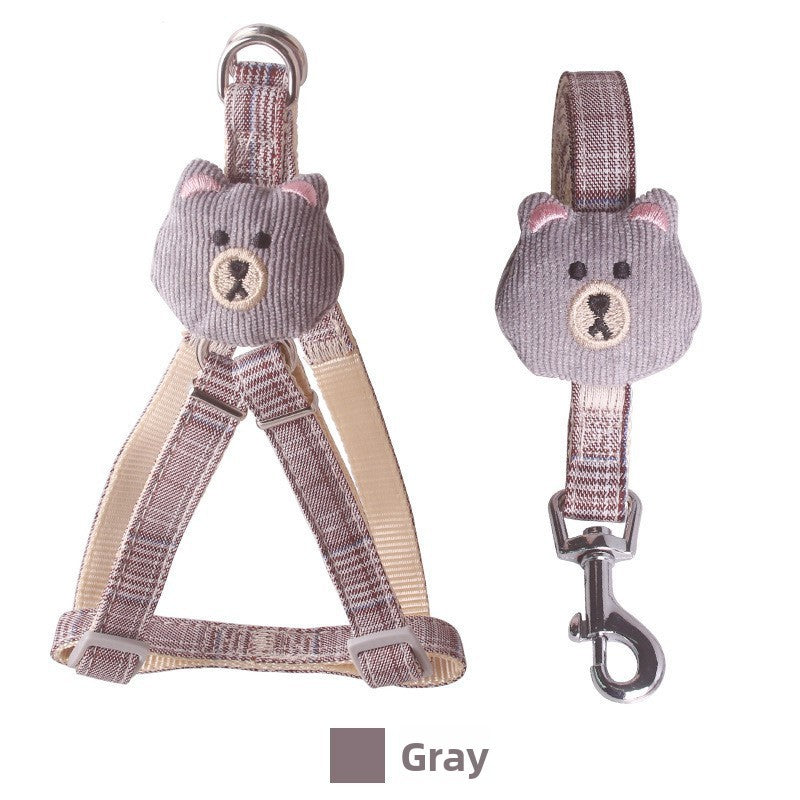 Printed chest harness and lead set for small dogs, 2 sizes available