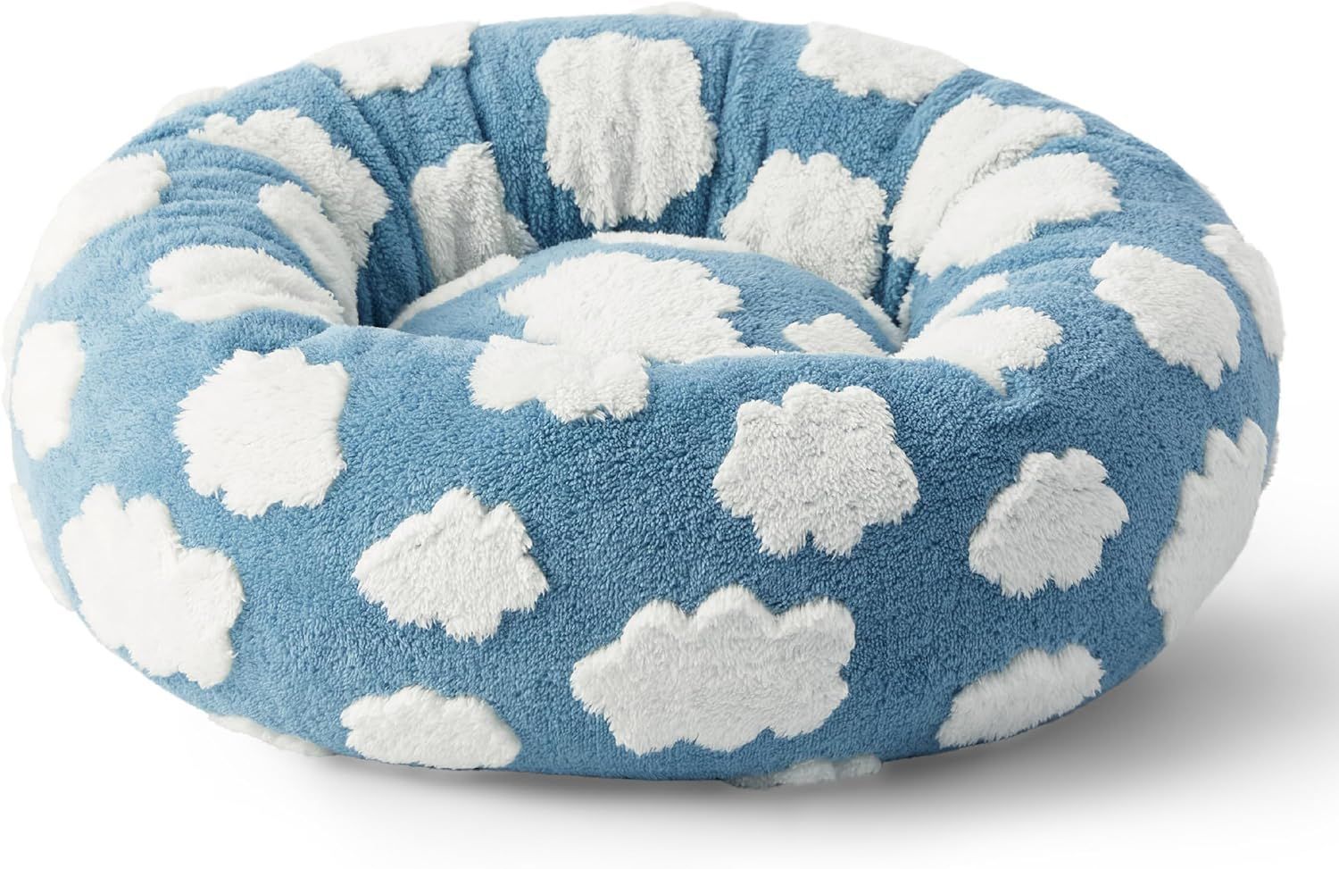 Round printed pet bed with raised sides, photo 5 of 28