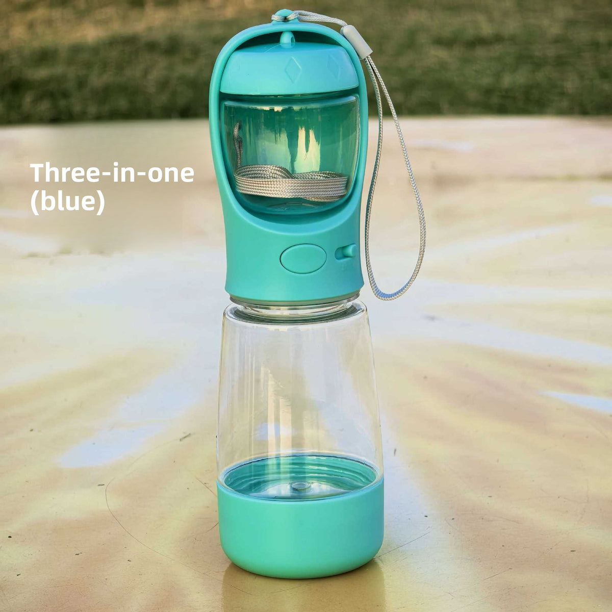 Portable 3-in-1 dog water bottle with snack cup and poop bag holder - view 9