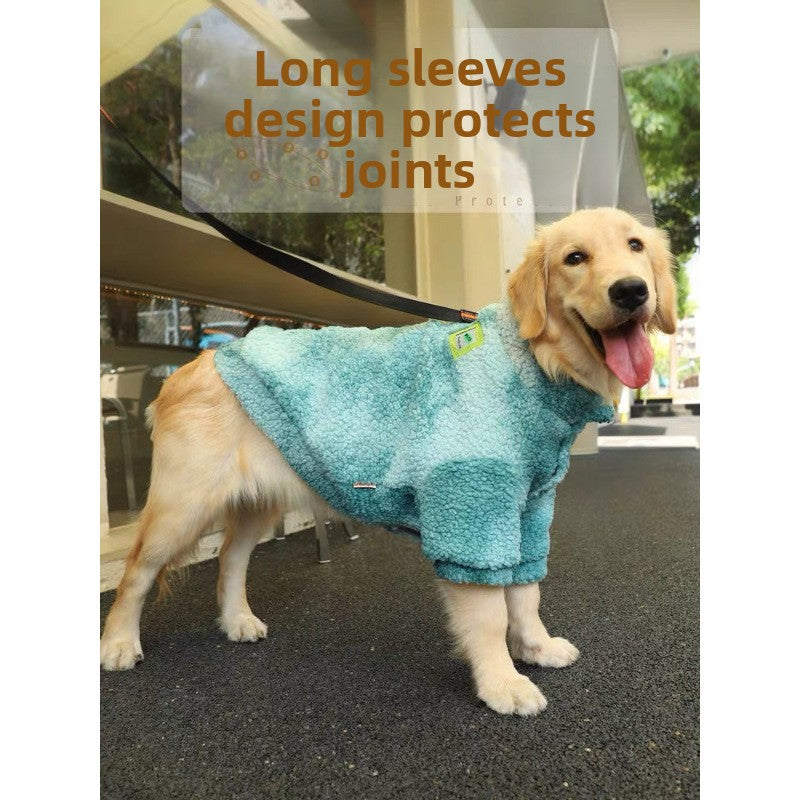 Colourful plush winter coat for large dogs, in Multicolour, sizes 2XL to 7XL, image 2