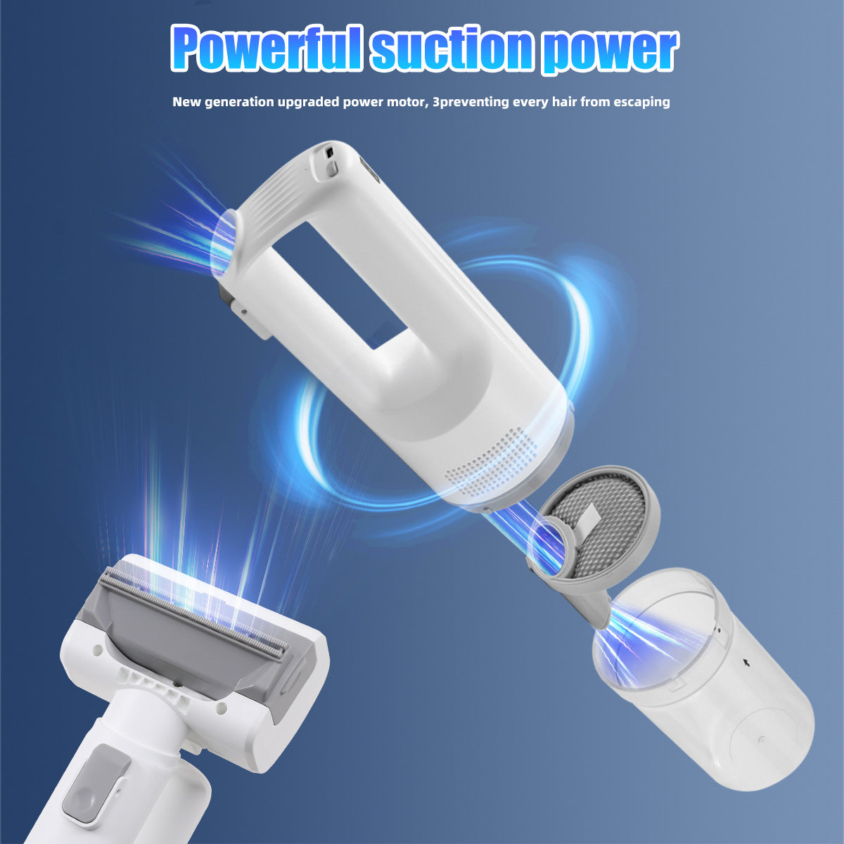 Type-C Pet Hair Trimmer with Suction, Low Frequency Groomer