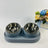 Slanted Double Pet Food and Water Bowl in Stainless Steel or Ceramic, Cat and Dog Designs