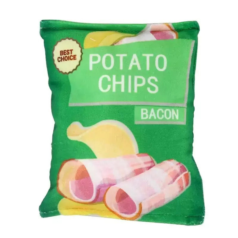 Plush squeaky potato chip toy for dogs and cats - photo 8