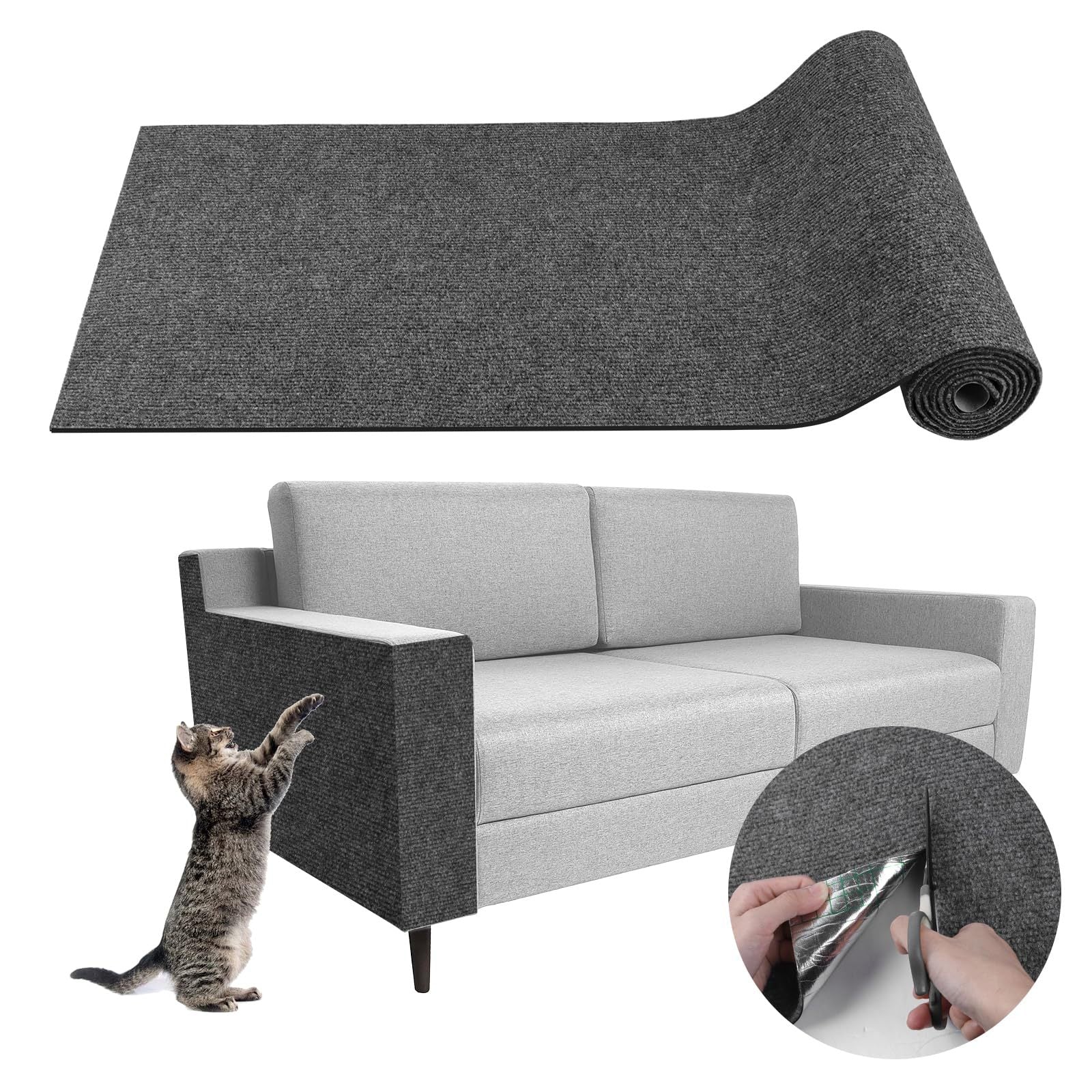 Self-Adhesive Cat Scratching Mat for Walls and Furniture Protection