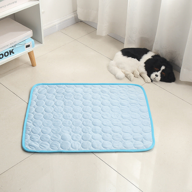 Light blue ice silk pet cooling mat for dogs and cats, photo 19