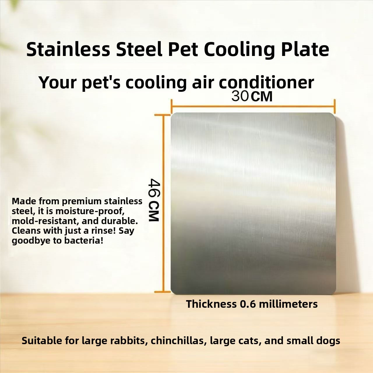 Stainless Steel Cooling Plate for Hamsters and Small Pets