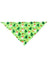 Christmas cartoon triangle scarf for cats and dogs in Green, top view