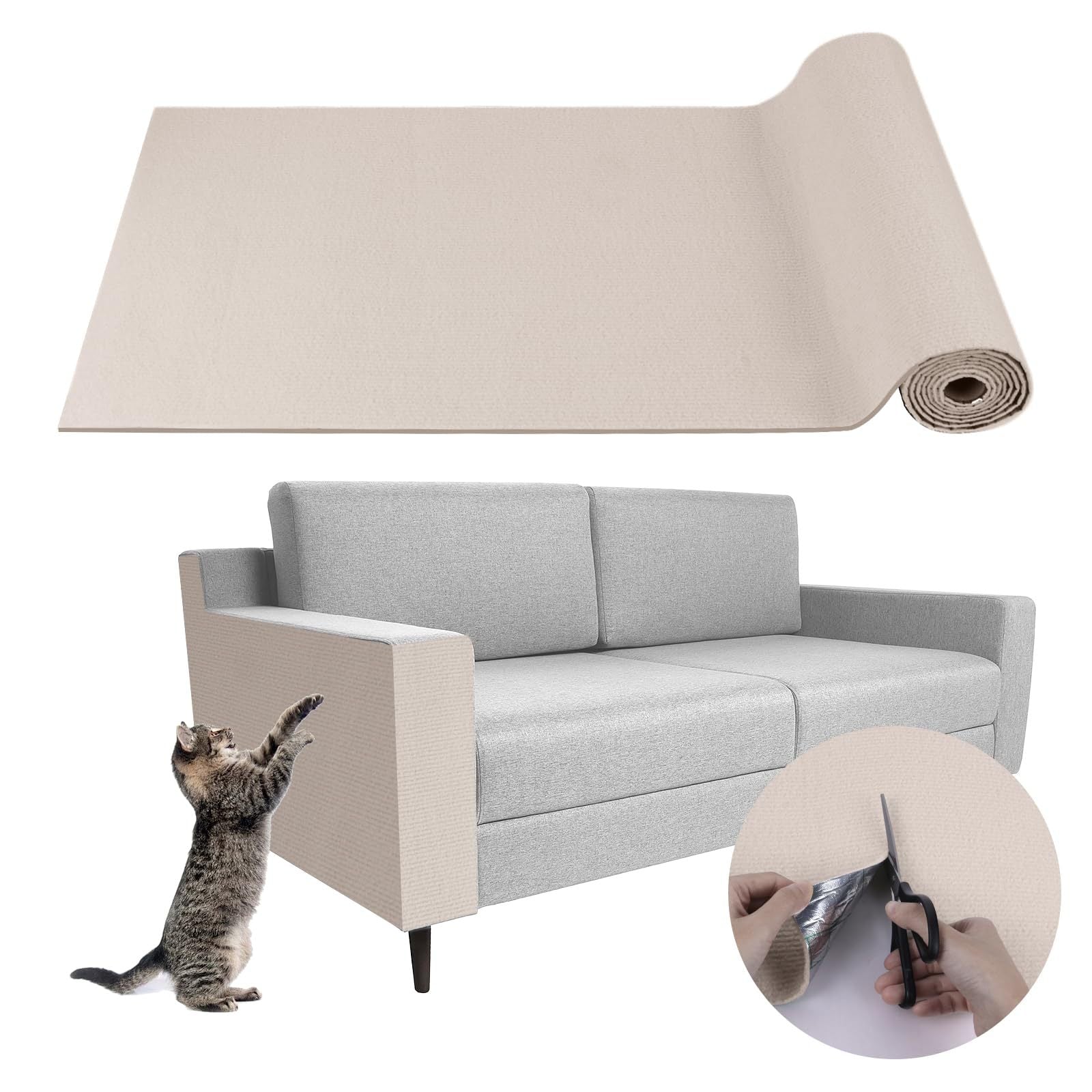 Self-Adhesive Cat Scratching Mat for Walls and Furniture Protection