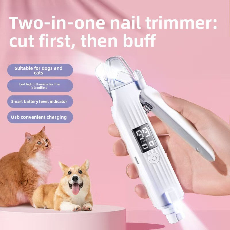 2-in-1 Cordless Pet Nail Clipper and Grinder with USB Charging