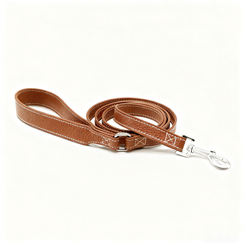 Matching dog collar, lead and poo bag holder in black and pink