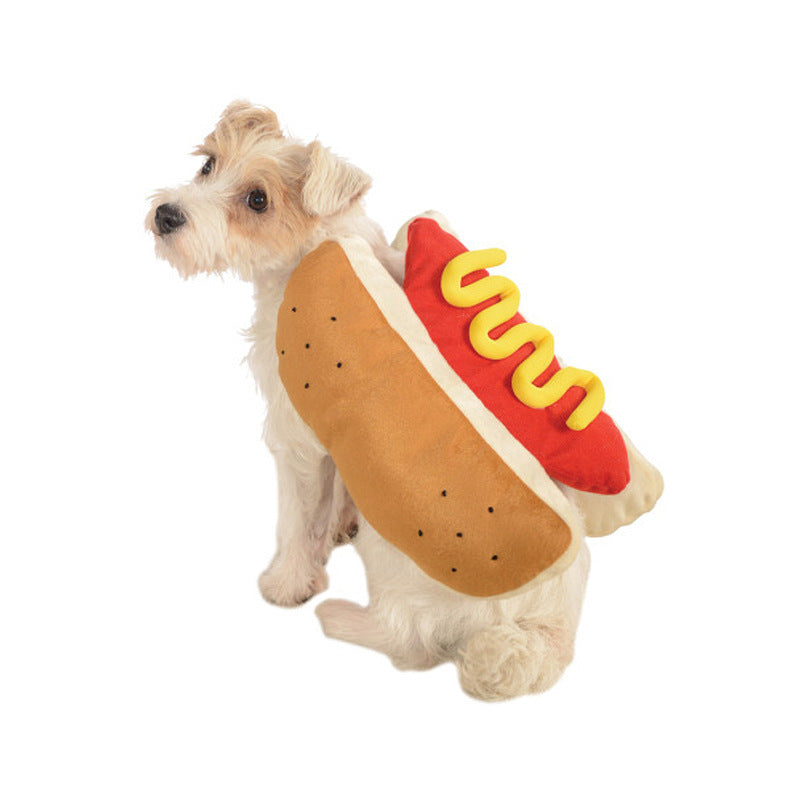 Hot dog print costume for dogs and cats, in Yellow, image 4