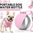 Pink foldable pet water bottle with built in bowl, view 1