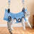 Blue detachable stainless steel pet grooming frame with leg openings