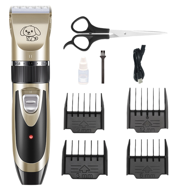 Cordless Pet Hair Clipper Set with Scissors and Comb Attachments