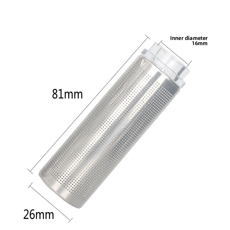 Stainless mesh aquarium filter intake guard with rubber connector, view 11