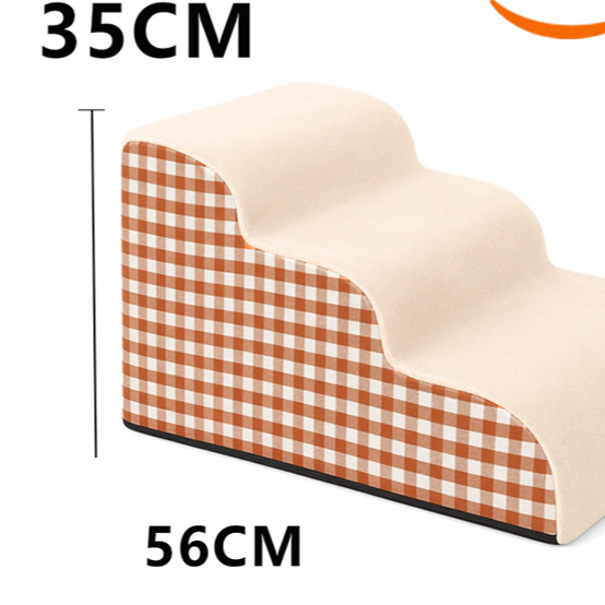 Pet ramp stairs with removable washable cover in Off-White 3 Step Upgraded Plus
