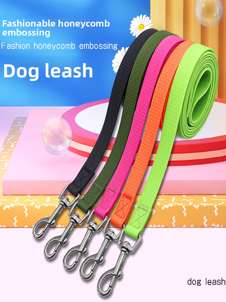 PVC coated waterproof 3m dog training lead in light blue