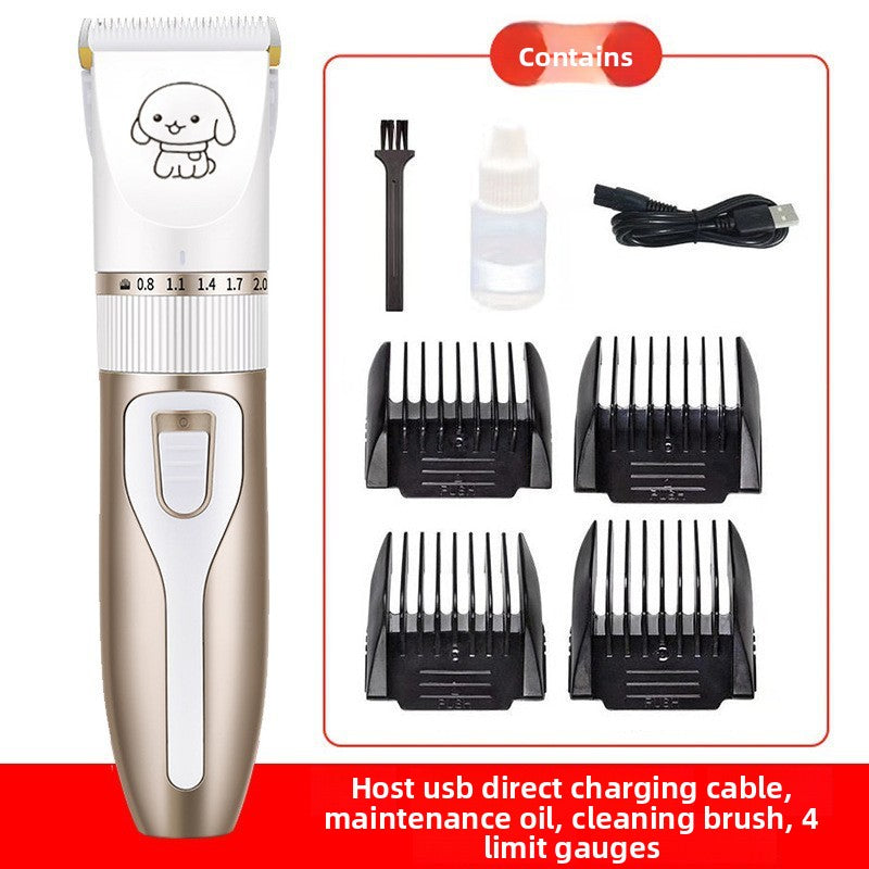 Cordless Dog Hair Clippers with Guide Combs, Low Noise Trimmer Kit