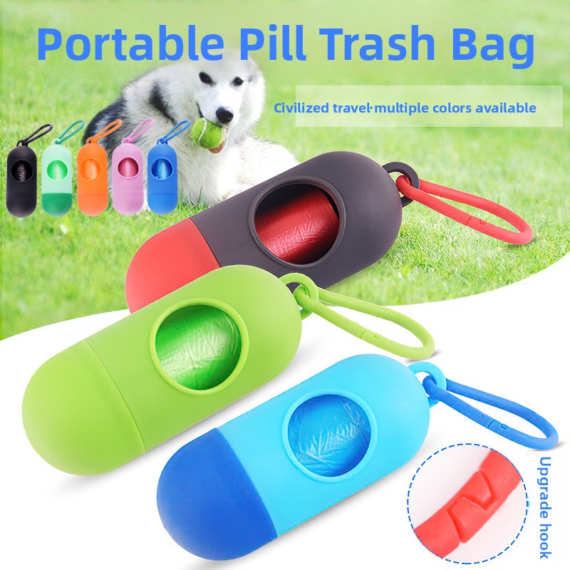 Pet Waste Bag Dispenser Capsule with One-Handed Tear-Off