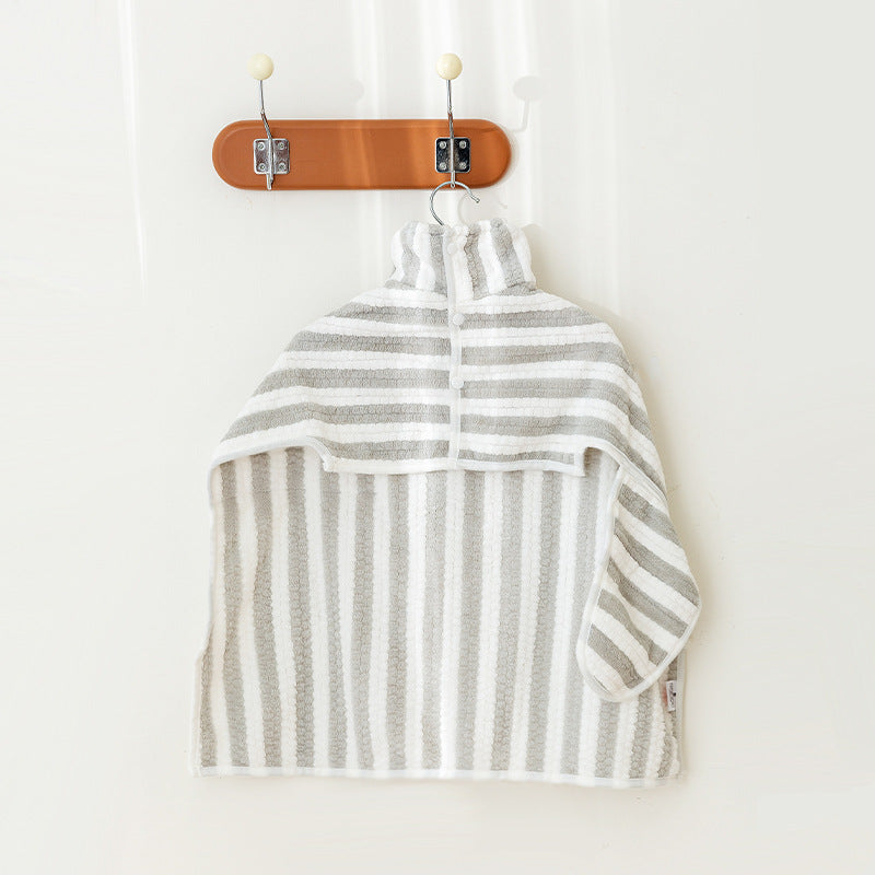 Thick quick-drying dog bathrobe in Grey Bathrobe, side view