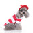 Small dog in a Christmas penguin costume with velcro fastening