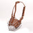 Brown leather dog muzzle with chrome frame in four sizes