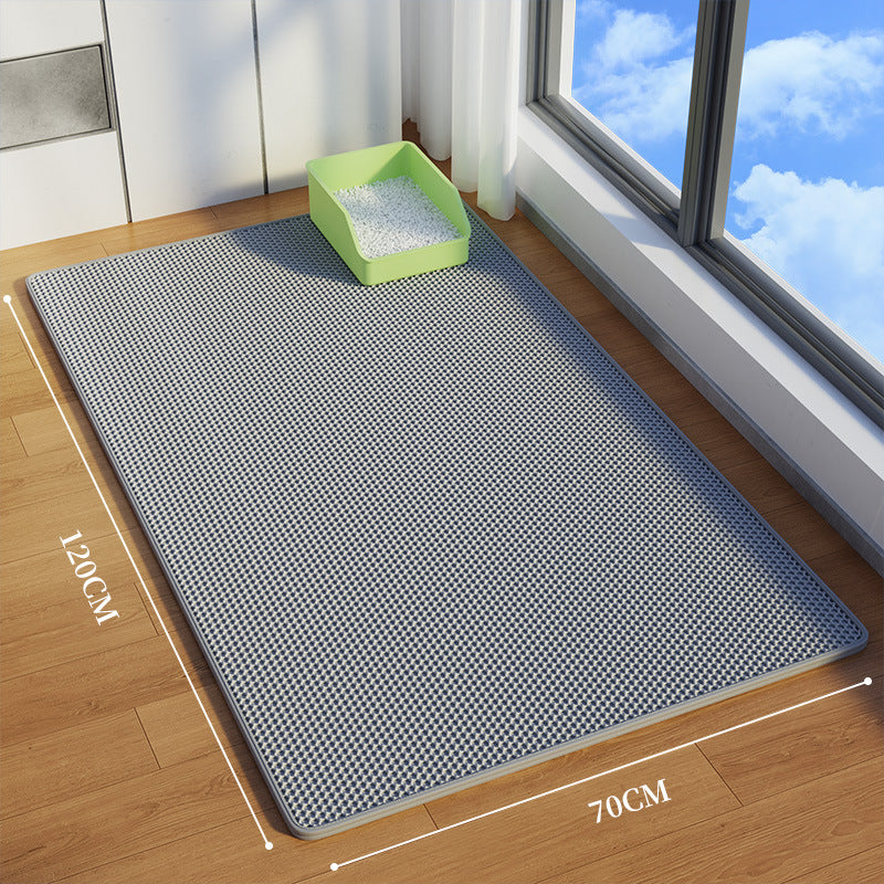 Leak-Proof Double Layer EVA Cat Litter Mat, Anti-Splash