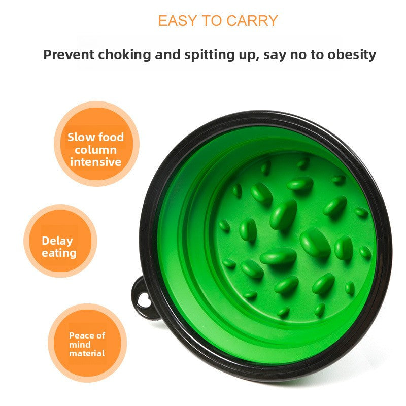 Foldable Silicone Dog Travel Bowl with Clip, Collapsible