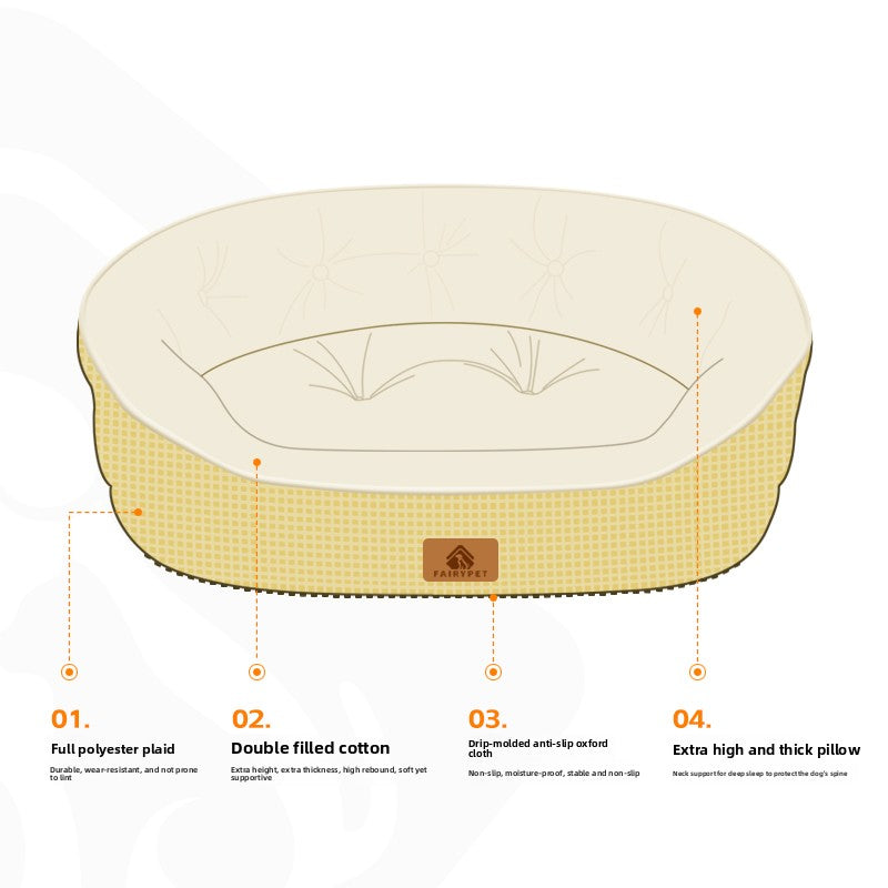 Fluffy all-season dog bed with raised sides in soft colours, photo 5