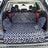Waterproof dog boot liner with orange edge in a car