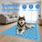 Dog stretched out on a washable cooling mat