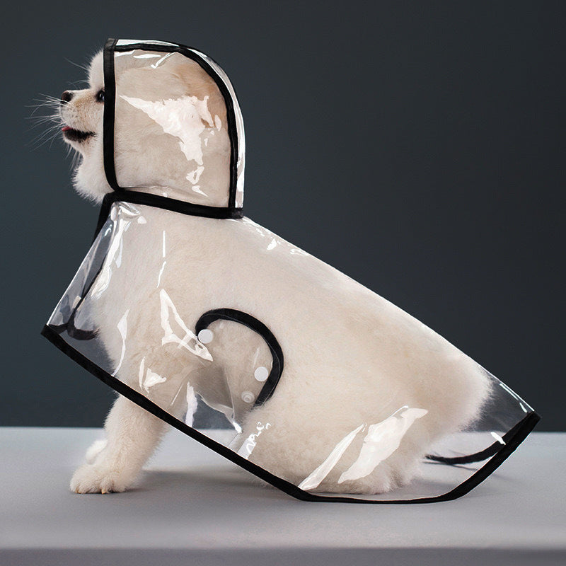 Clear dog rain poncho with coloured edging, available in 7 colours, image 63