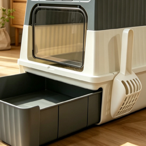 Enclosed Cat Litter Box with Drawer, Deodorising or Sterilising