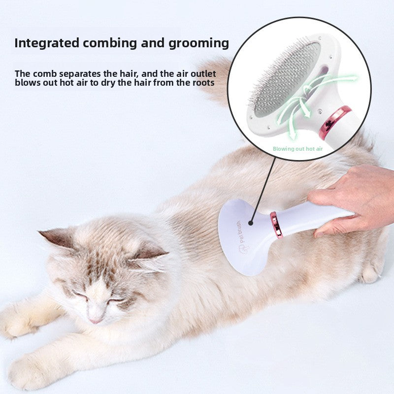 2-in-1 Pet Hair Dryer Brush, Two-Speed Blow Dry Massage Comb