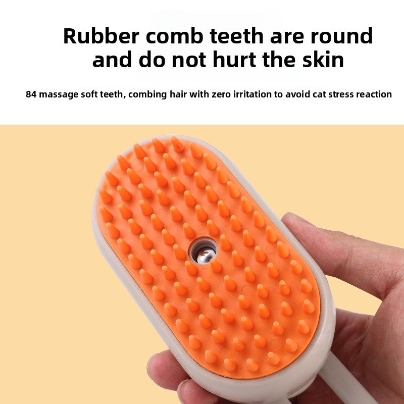 Pet Steam Spray Massage Comb with Silicone Bristles, Cats and Dogs