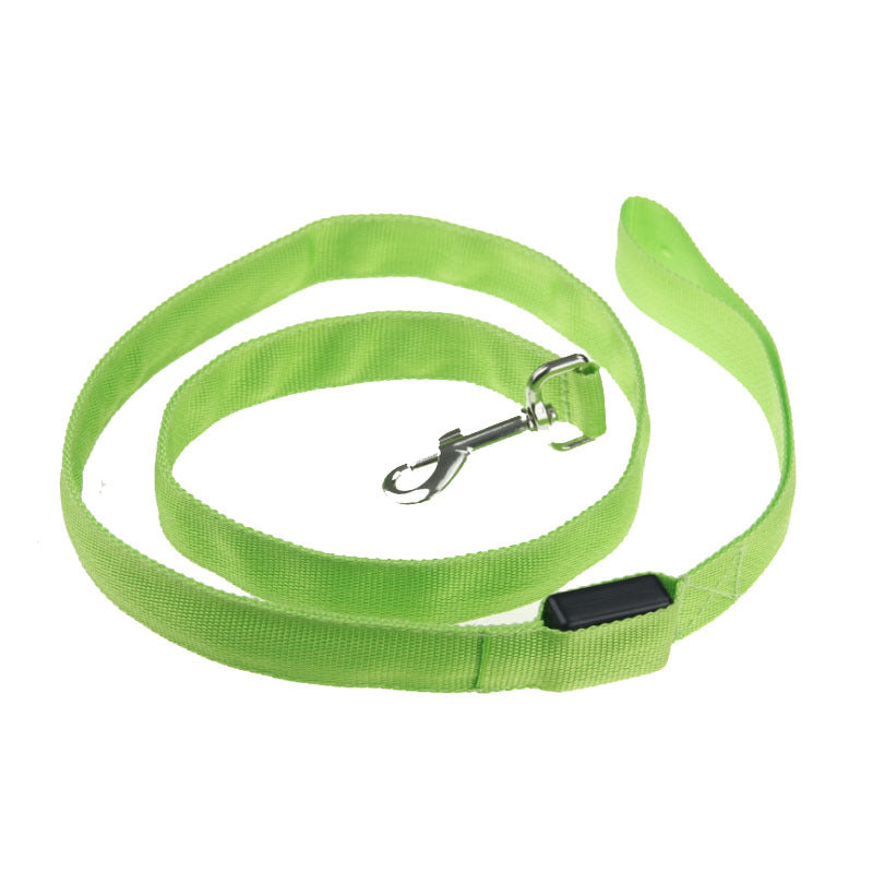 Light up nylon dog leads in eight glowing colours