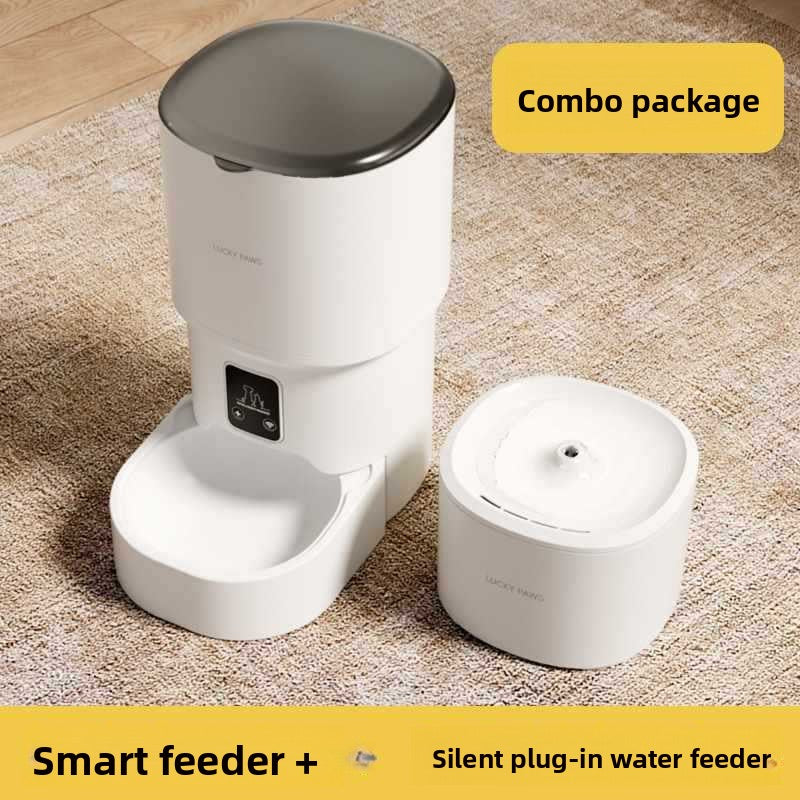Automatic Pet Feeder 4L with Timed Feeding and Optional App Control for Cats and Dogs