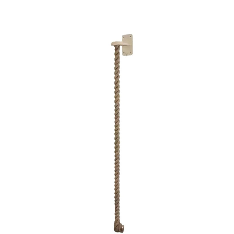 Wall-mounted wooden cat climbing tower with hemp rope, product detail photo