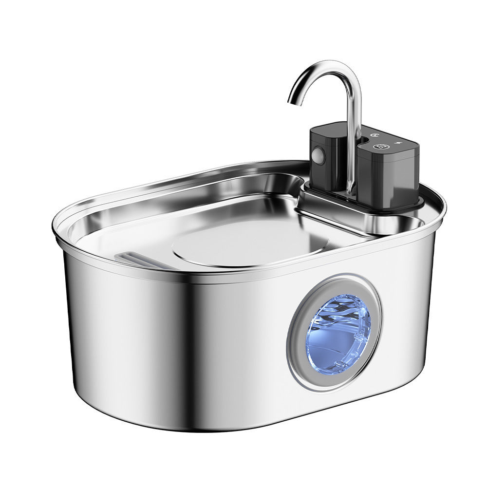 Automatic Sensor Pet Water Fountain with Stainless Steel Design and Type-C Charging