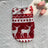 Lightweight Christmas dog vest in breathable polyester in White Elk, close-up detail