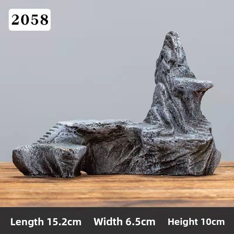 Stone rockery aquarium ornament shaped like mountain peaks