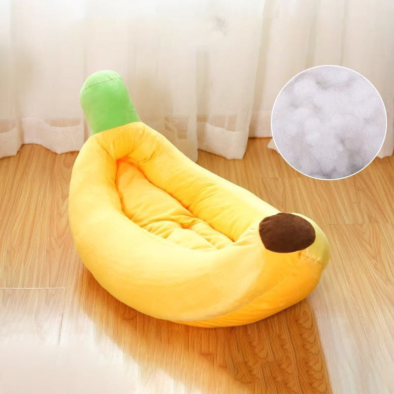 Banana shaped pet nest bed for cats and small dogs, photo 8 of 9