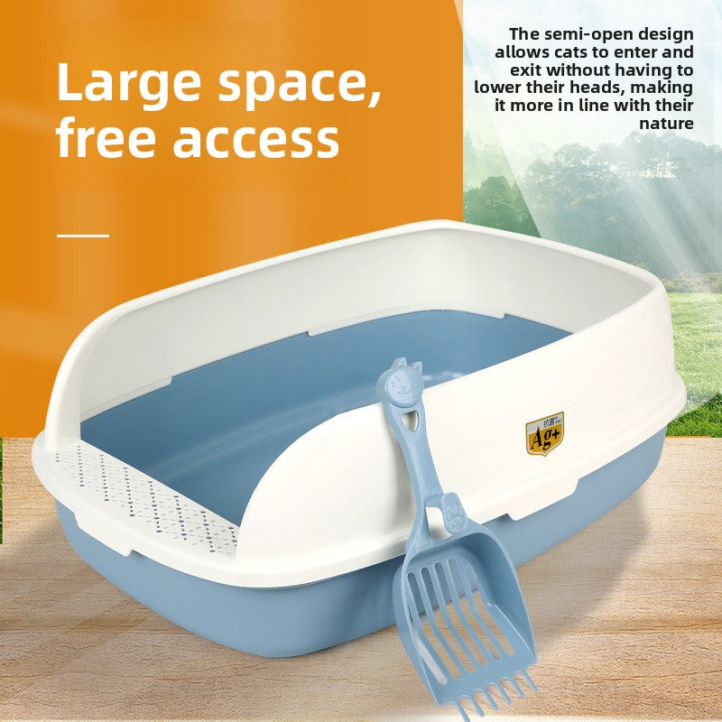 Ventilated Semi-Enclosed Cat Litter Box, Anti-Scatter Design