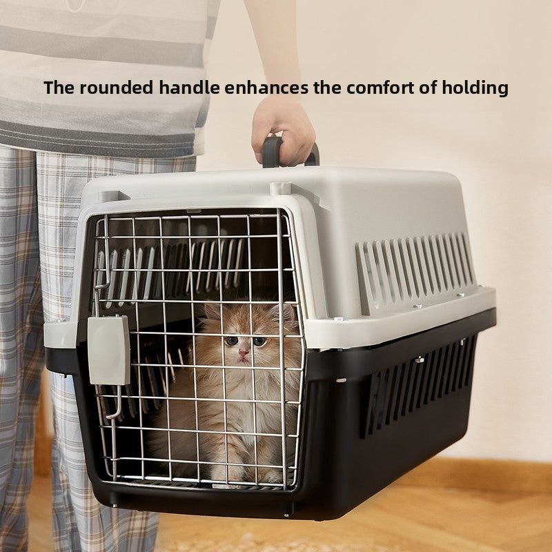 Plastic cat travel carrier with air vents and carry handle, photo 4