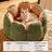 Green cactus shaped flannel cat bed, view 12
