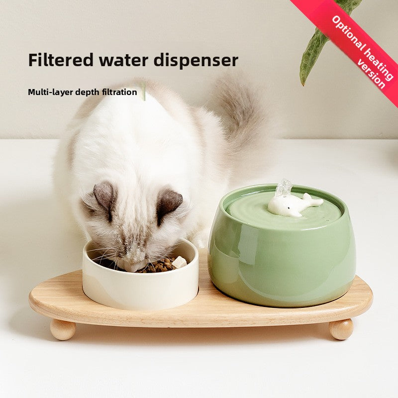 Automatic circulating filter water fountain for cats