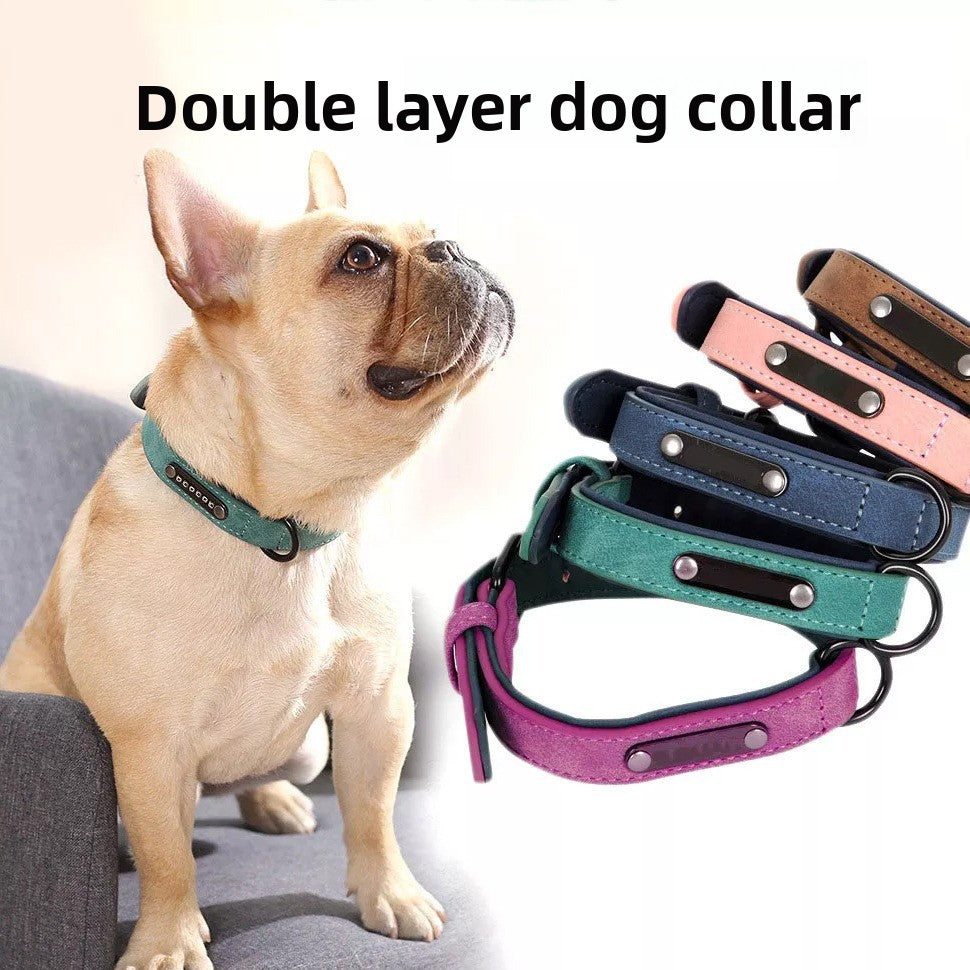 Leather look dog collars in seven colours and five sizes