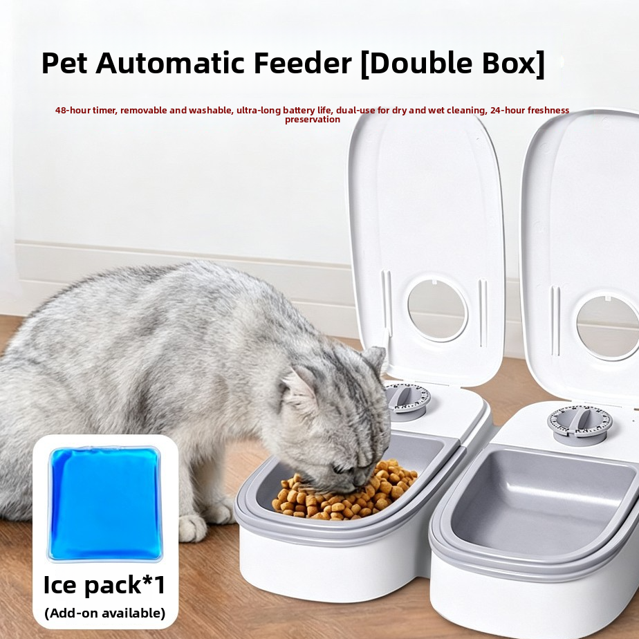 Pet Automatic Feeder Dual Meal Cat Dog Bowl